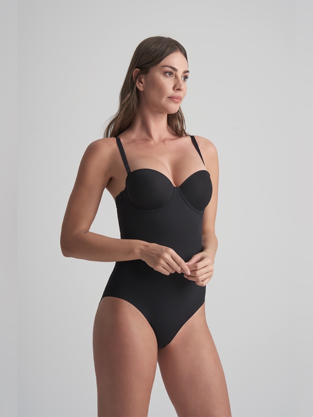 Nancy Ganz Black Sculpting Shapewear Adjustable Straps Sexy Slimming Comfortable - Picture 3 of 16